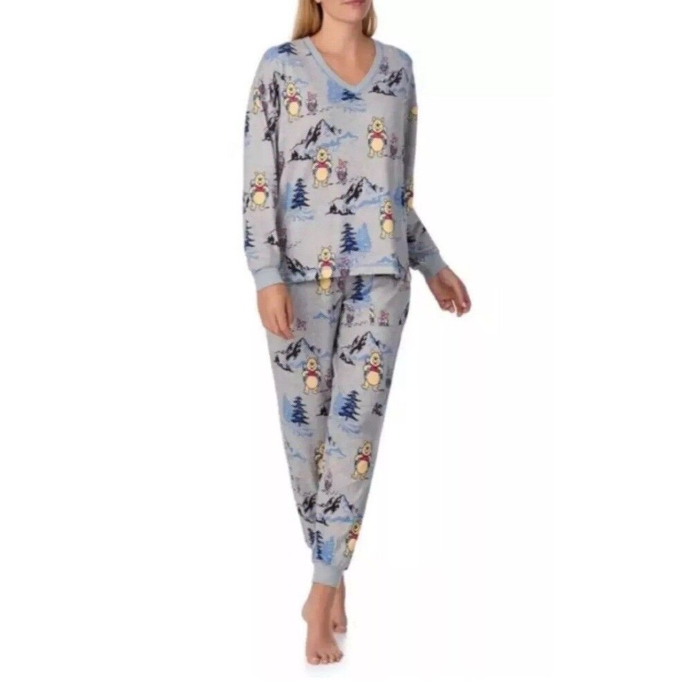 NEW Disney Winnie The Pooh Women's Pajama Set Medium, Cozy Sleepwear